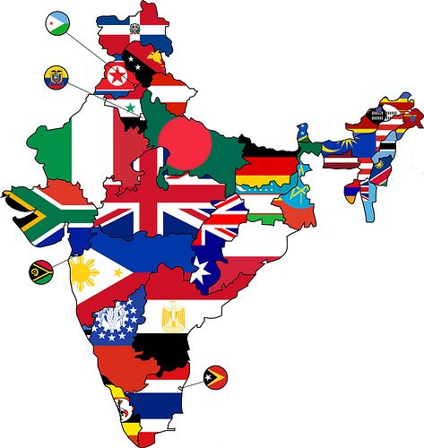 Import z Indii - mapa Indii